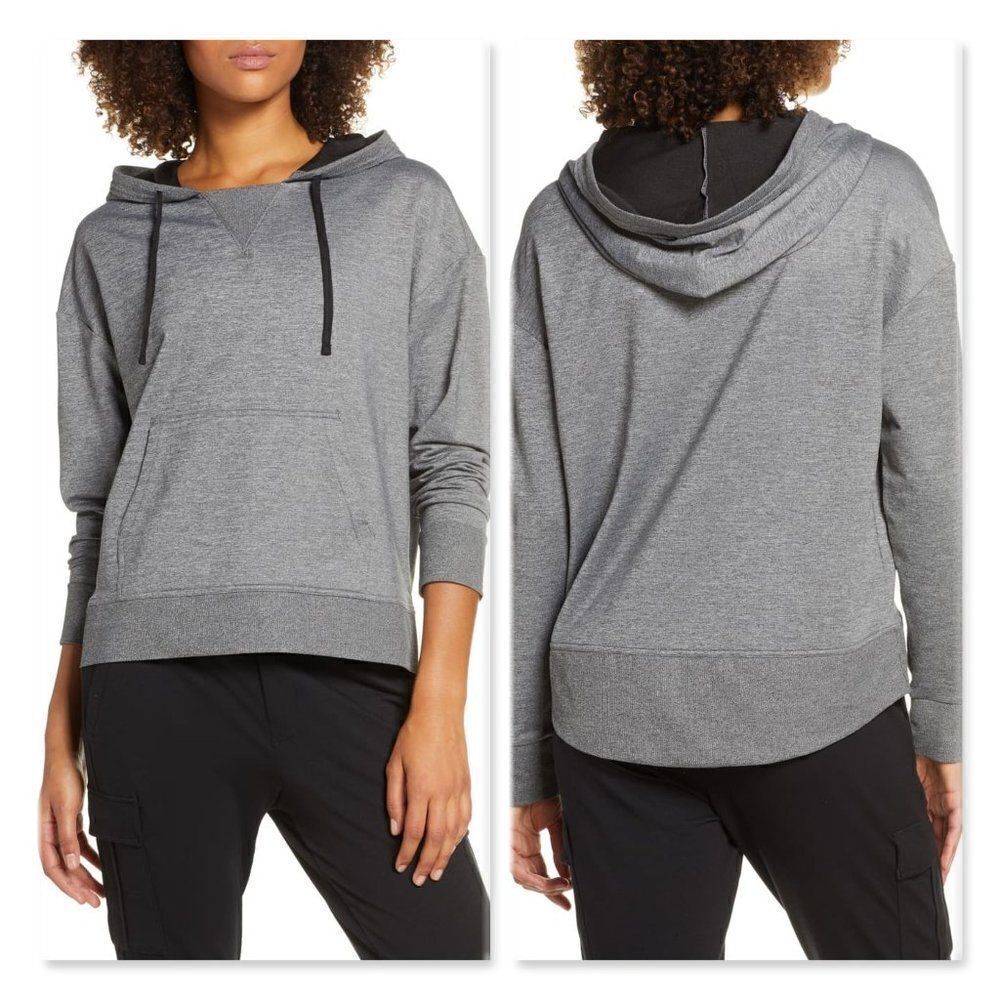 Zella Zellness Cozy Hoodie sz XS in Black Melange.